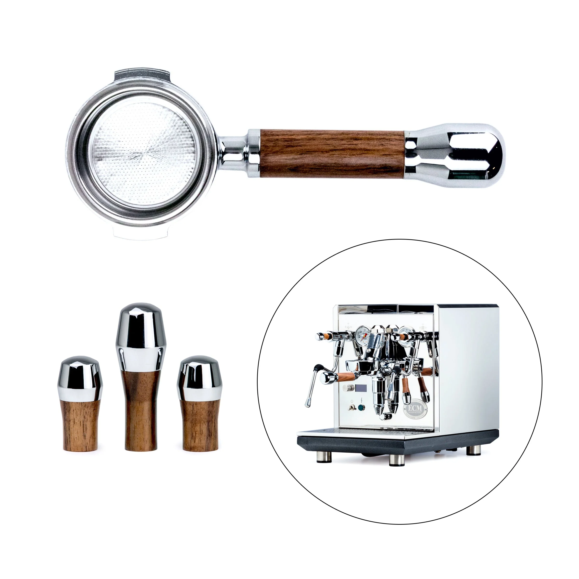 Espresso Machine Wood Touch Points